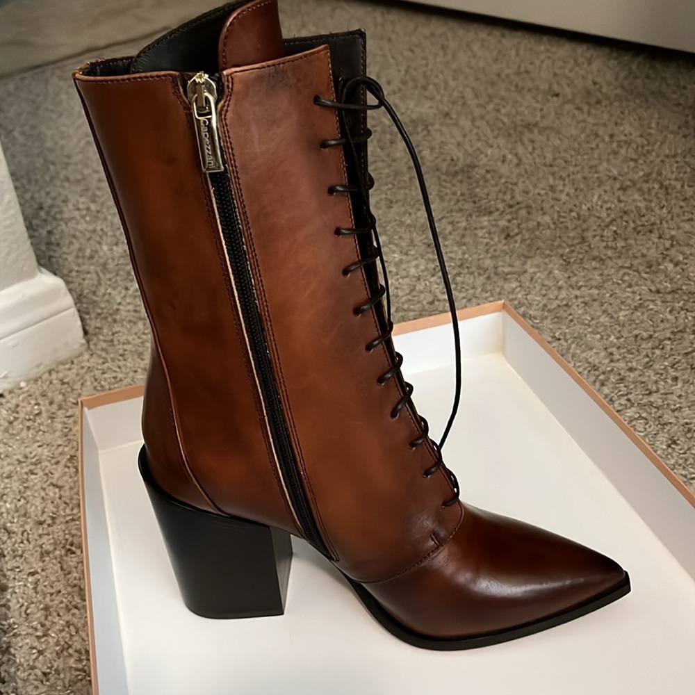 Capezzani brown lace up boots, made in Italy